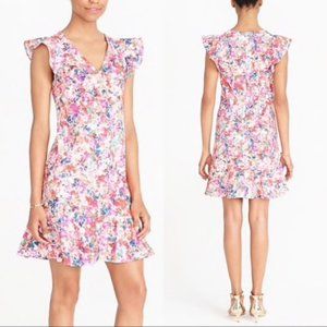 J Crew floral ruffle dress